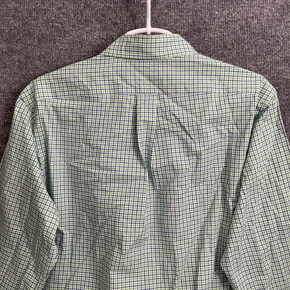 Polo Ralph Lauren Micro Check Shirt Mens Sz M Green Button Down Long Sleeve Pony
